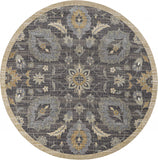3' X 5' Taupe Floral Vine Bordered Wool Indoor Area Rug - Homeroots - Flyclothing LLC