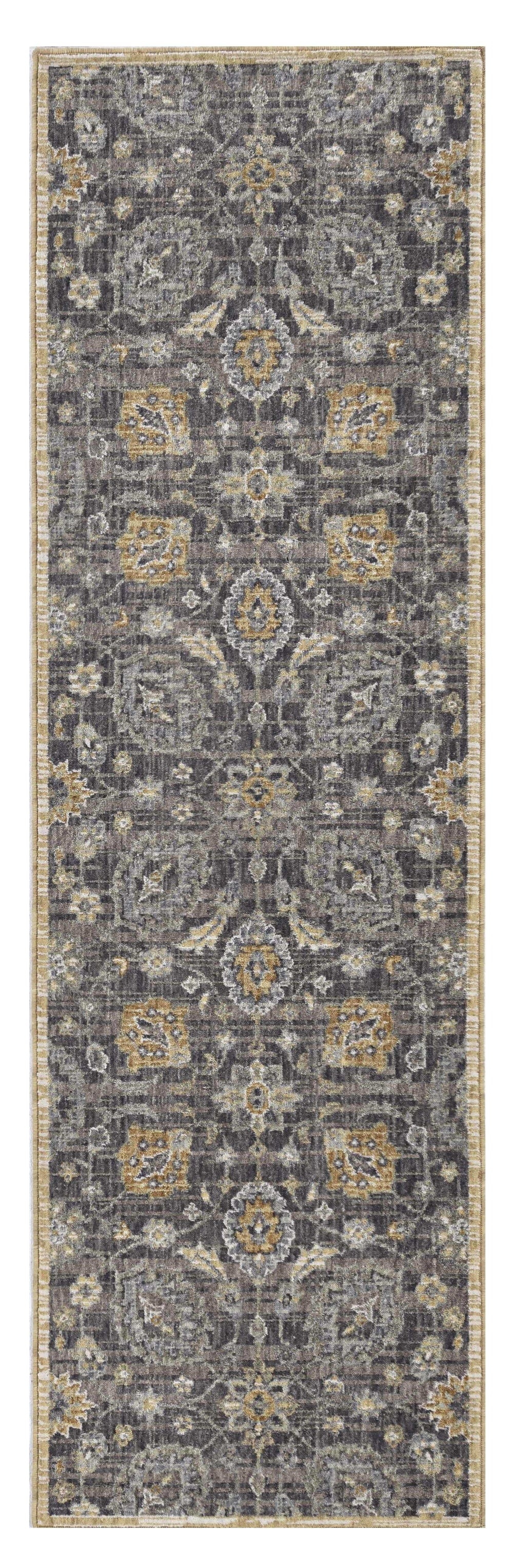 3' X 5' Taupe Floral Vine Bordered Wool Indoor Area Rug - Homeroots - Flyclothing LLC
