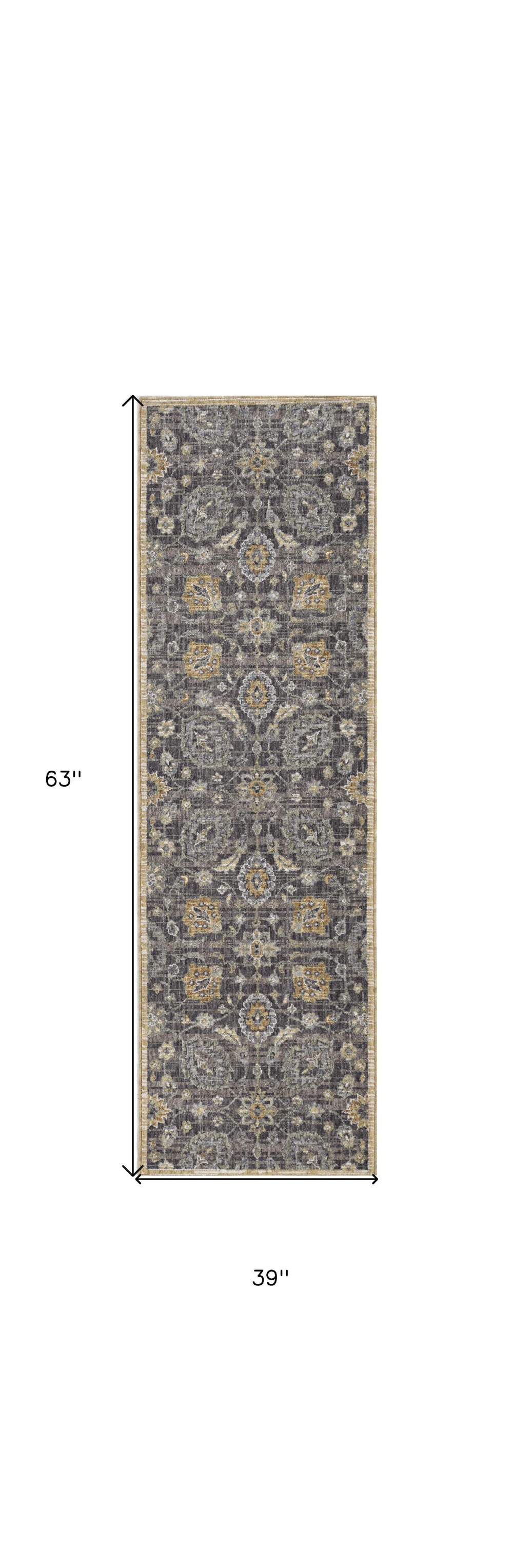 3' X 5' Taupe Floral Vine Bordered Wool Indoor Area Rug - Homeroots - Flyclothing LLC