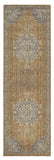 2' X 7' Coffee Vintage Medallion Bordered Wool Indoor Runner Rug - Homeroots - Flyclothing LLC