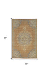 3' X 5' Coffee Brown Machine Woven Floral Medallion Indoor Area Rug - Homeroots - Flyclothing LLC