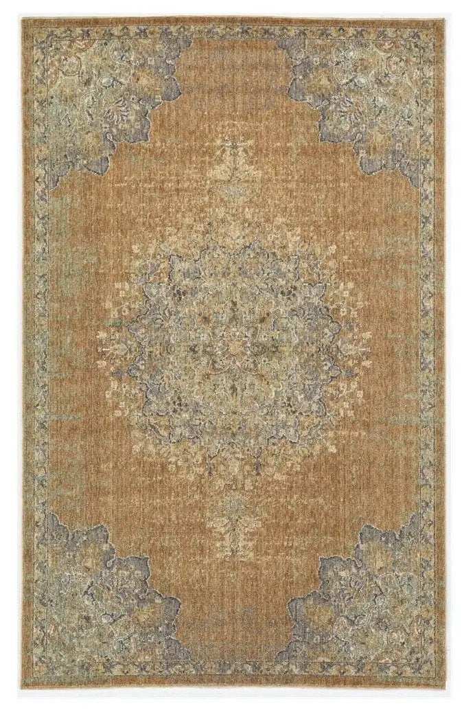 8' X 11' Coffee Brown Machine Woven Floral Medallion Indoor Area Rug - Homeroots - Flyclothing LLC