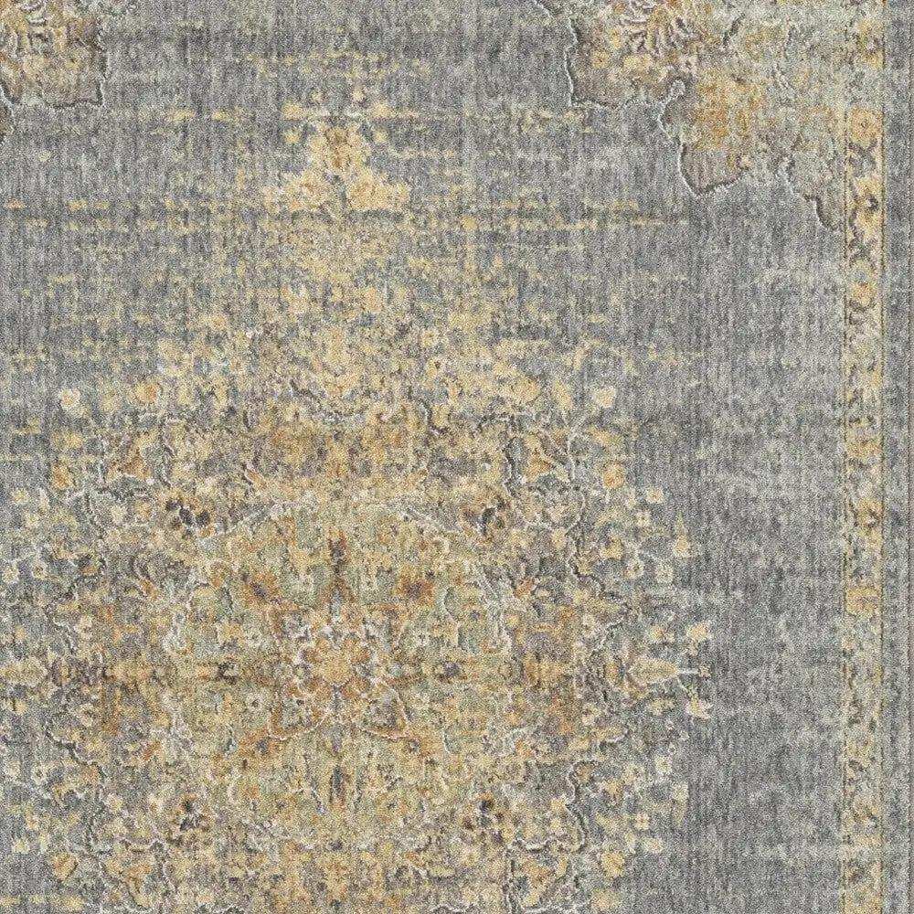 5' X 8' Slate Grey Machine Woven Traditional Medallion Indoor Area Rug - Homeroots - Flyclothing LLC