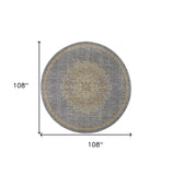 108 X 108 Slate Grey Wool Rug - Homeroots - Flyclothing LLC