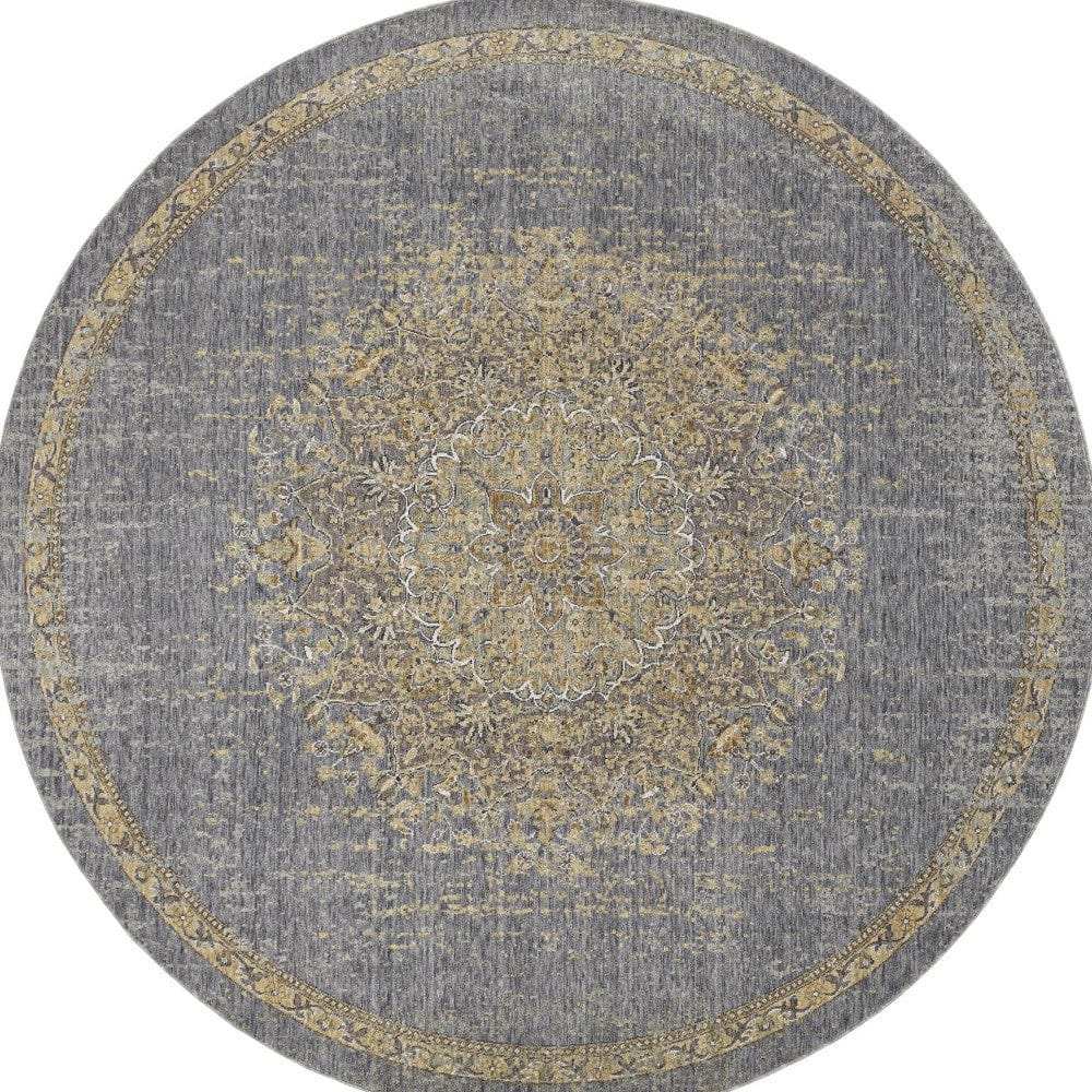 108 X 108 Slate Grey Wool Rug - Homeroots - Flyclothing LLC
