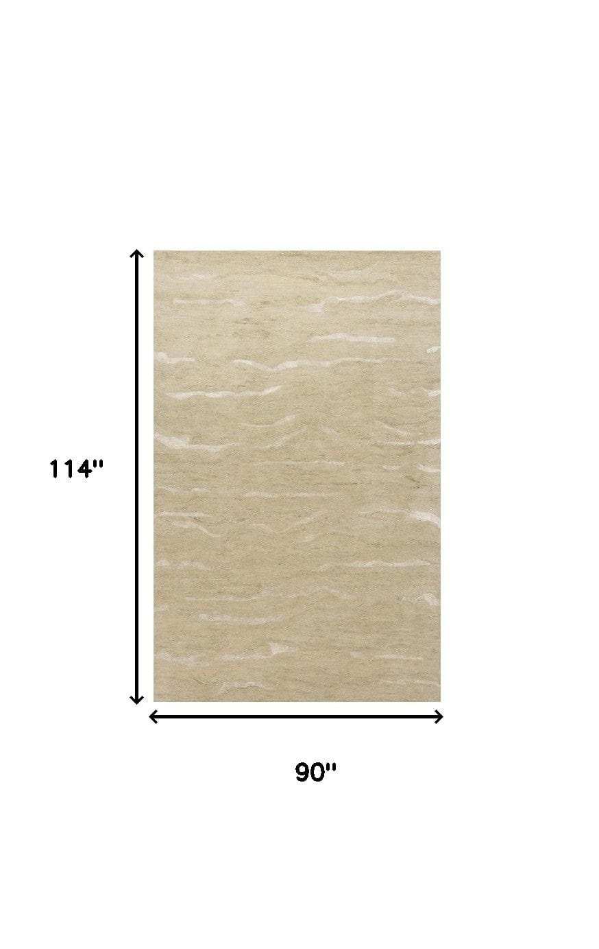 8' X 10' Beige Hand Tufted Abstract Indoor Area Rug - Homeroots - Flyclothing LLC