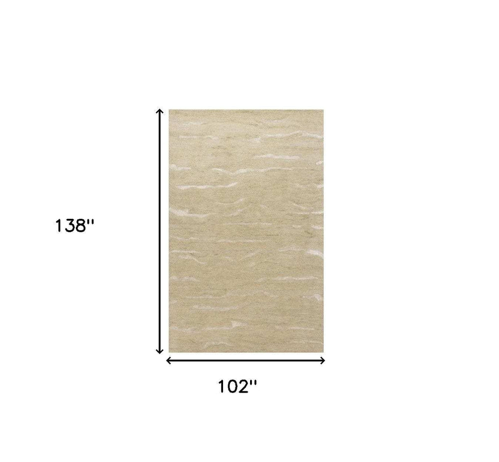 9' X 12' Beige Wool Hand Tufted Area Rug - Homeroots - Flyclothing LLC
