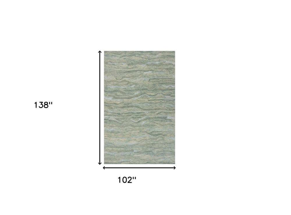 9' X 12' Blue and Beige Wool Hand Tufted Area Rug - Homeroots - Flyclothing LLC