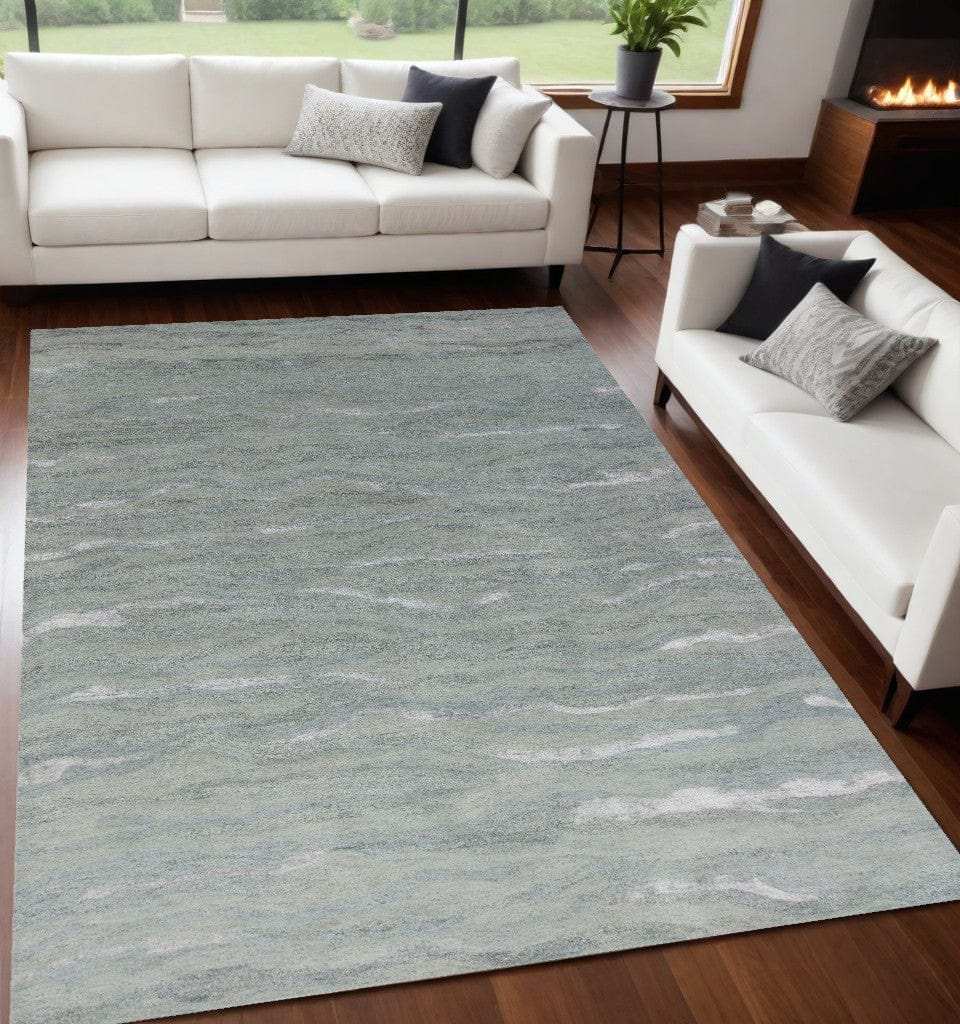 5' X 7' Slate Grey Hand Tufted Abstract Indoor Area Rug - Homeroots - Flyclothing LLC