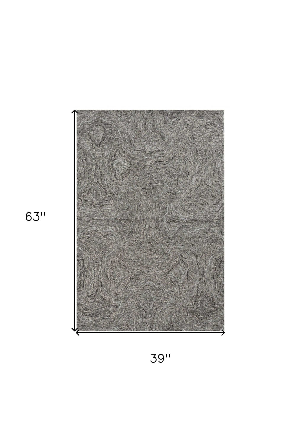 3' X 5' Grey Hand Tufted Abstract Indoor Area Rug - Homeroots - Flyclothing LLC