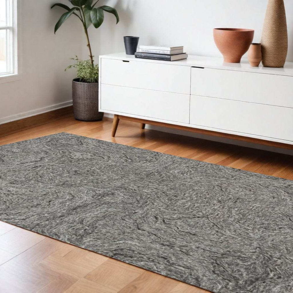 102 X 138 Grey Wool Or Viscose Rug - Homeroots - Flyclothing LLC