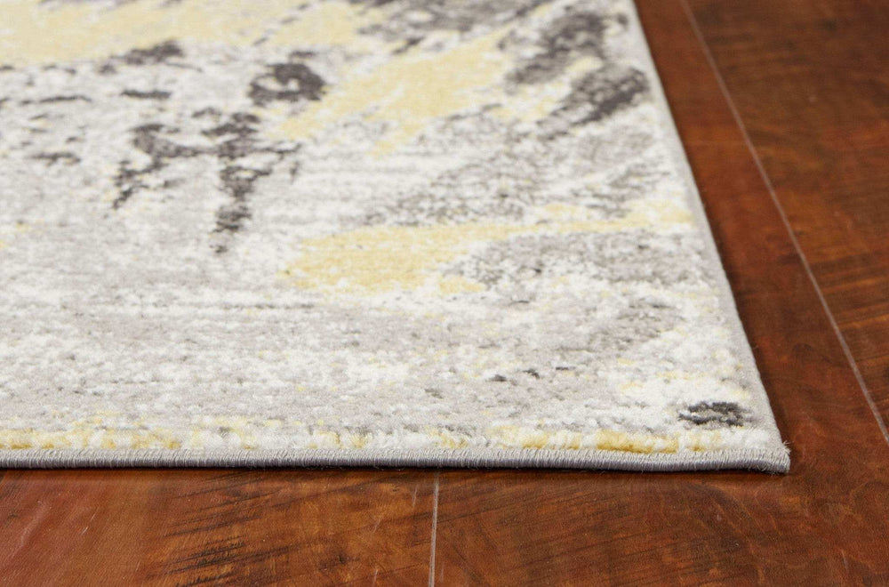 7' Grey Machine Woven Watercolor Splash Indoor Runner Rug - Homeroots - Flyclothing LLC