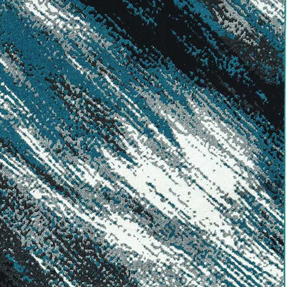 5' X 8' Blue and Gray Abstract Area Rug - Homeroots - Flyclothing LLC