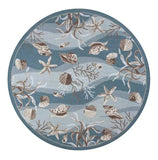 8' Blue and Beige Round Hand Tufted Area Rug - Homeroots - Flyclothing LLC