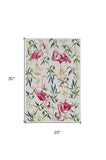 2' X 3' Pink and Ivory Tropical Floral Hand Tufted Area Rug - Homeroots - Flyclothing LLC