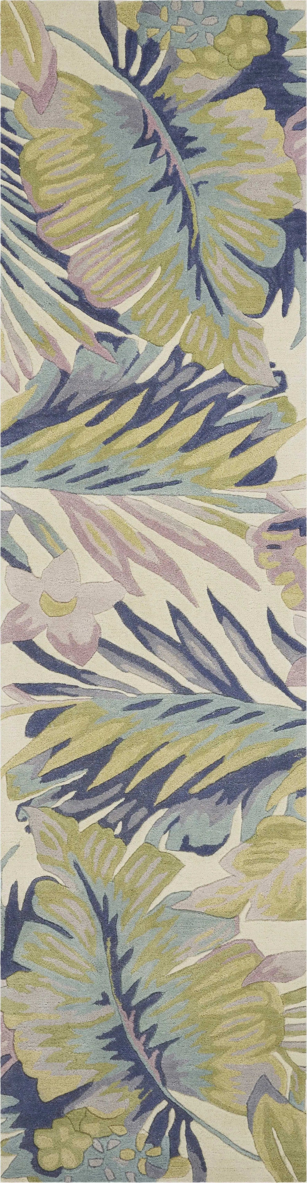 3' X 5' Pastel Tropical Leaves Wool Indoor Area Rug - Homeroots - Flyclothing LLC
