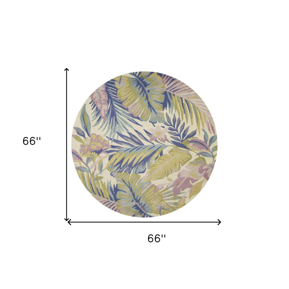 6' Pastel Ivory Wool Hand Tufted Round Rug - Homeroots - Flyclothing LLC