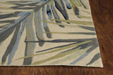 10' Ivory Blue Hand Tufted Tropical Palms Indoor Runner Rug - Homeroots - Flyclothing LLC