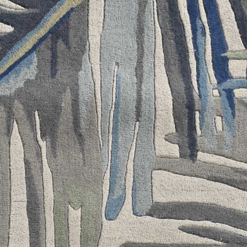 10' Ivory Blue Hand Tufted Tropical Palms Indoor Runner Rug - Homeroots - Flyclothing LLC