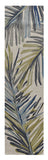10' Ivory Blue Hand Tufted Tropical Palms Indoor Runner Rug - Homeroots - Flyclothing LLC