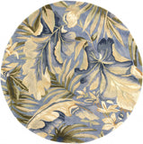 8' Blue Round Wool Hand Tufted Area Rug - Homeroots - Flyclothing LLC