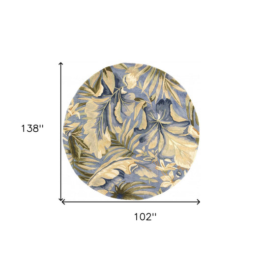 102 X 138 Blue Wool Rug - Homeroots - Flyclothing LLC