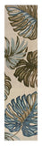10' Ivory Hand Tufted Tropical Monstera Indoor Runner Rug - Homeroots - Flyclothing LLC