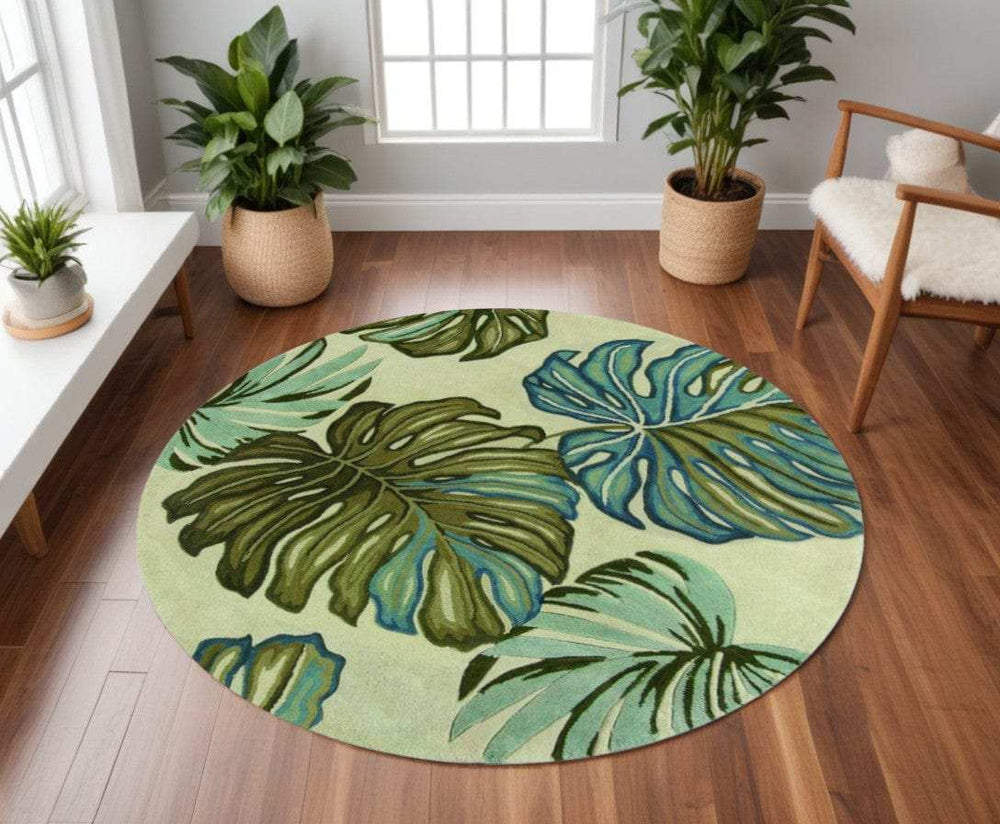 8' Ivory Round Wool Hand Tufted Area Rug - Homeroots - Flyclothing LLC