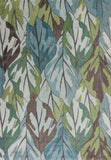 5' X 8' Blue Tropical Leaves Indoor Area Rug - Homeroots - Flyclothing LLC