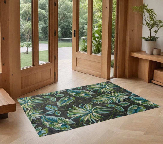 3' X 5' Grey Floral Polypropylene Rug - Homeroots - Flyclothing LLC