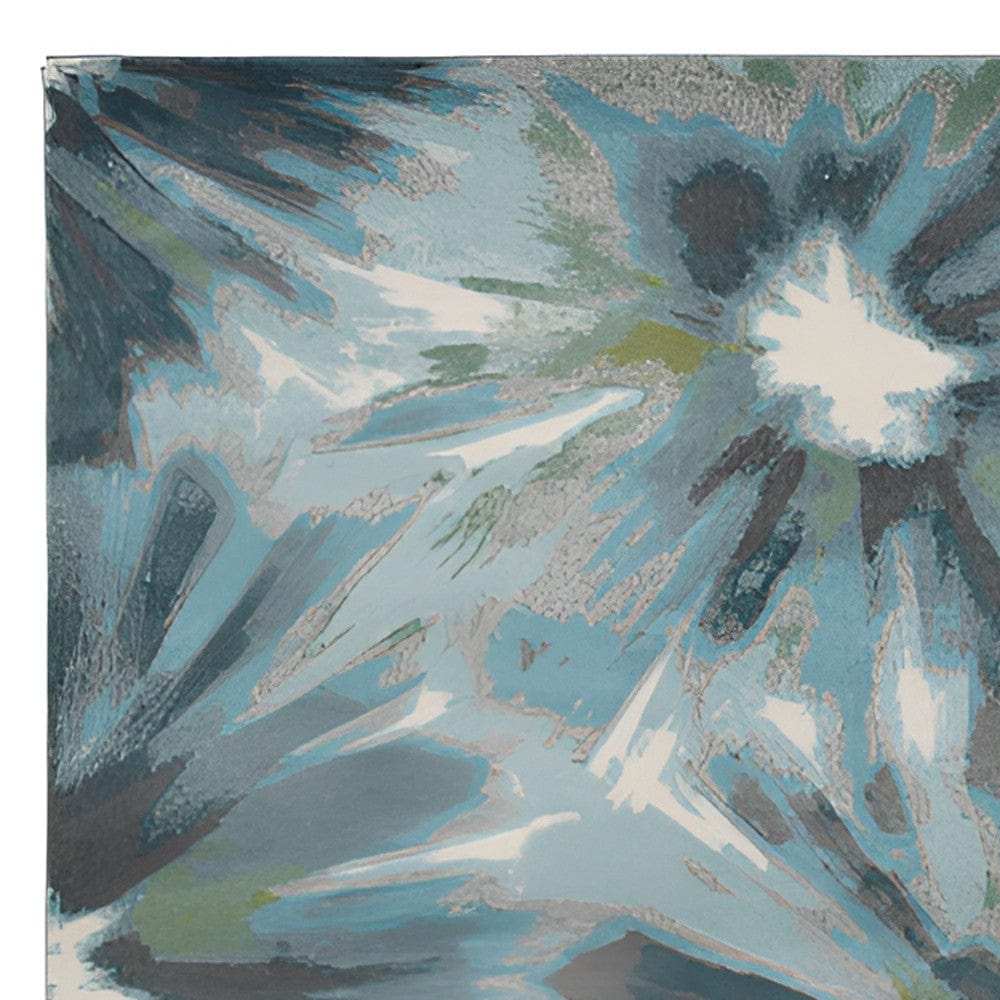 3' X 5' Teal Floral Area Rug - Homeroots - Flyclothing LLC