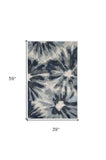 3' X 5' Ivory and Blue Floral Area Rug - Homeroots - Flyclothing LLC