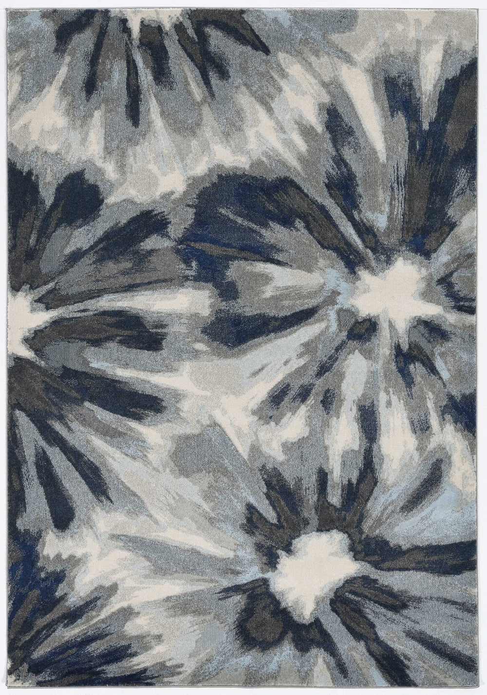 5' X 8' Ivory Blue Machine Woven Floral Indoor Area Rug - Homeroots - Flyclothing LLC