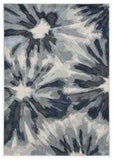 8' X 11' Ivory Blue Machine Woven Oversized Floral Indoor Area Rug - Homeroots - Flyclothing LLC