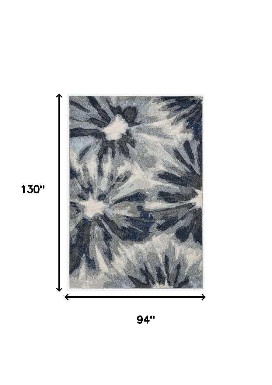 8' X 11' Ivory Blue Machine Woven Oversized Floral Indoor Area Rug - Homeroots - Flyclothing LLC