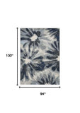 8' X 11' Ivory Blue Machine Woven Oversized Floral Indoor Area Rug - Homeroots - Flyclothing LLC