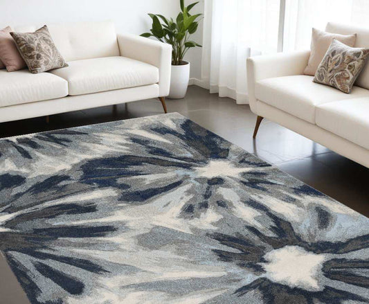 10' X 13' Ivory Blue Area Rug - Homeroots - Flyclothing LLC