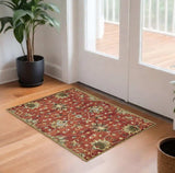 3' X 5' Sienna Medallion Vines Wool Rug - Homeroots - Flyclothing LLC