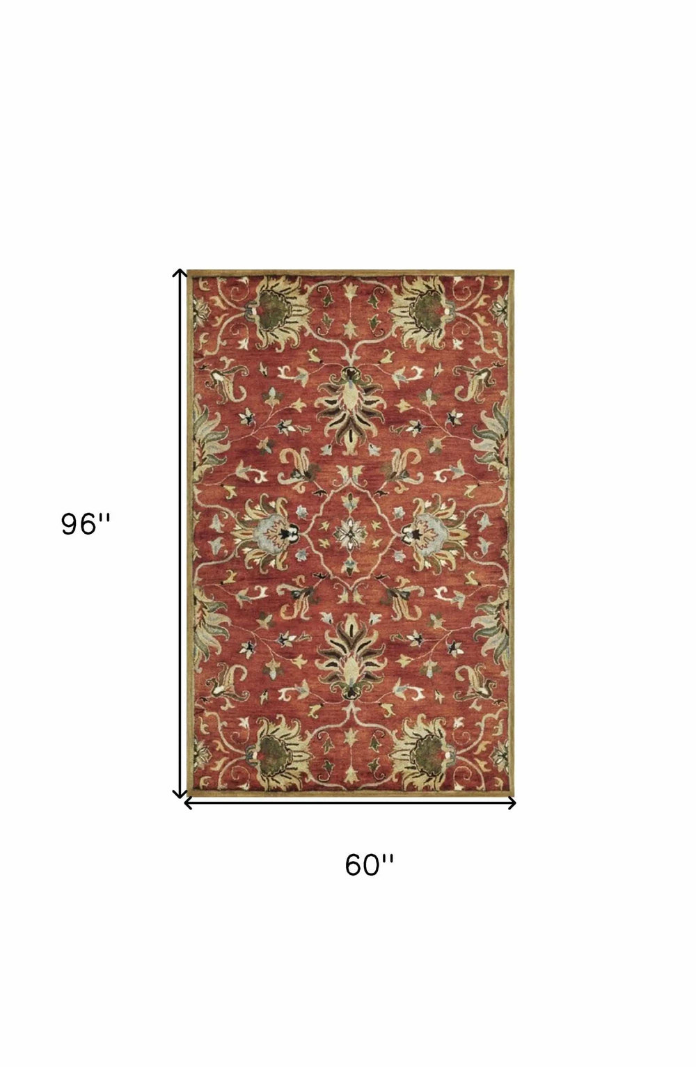 60 X 96 Sienna Wool Rug - Homeroots - Flyclothing LLC