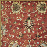 9' X 13' Sienna Orange Hand Tufted Traditional Floral Allover Indoor Area Rug - Homeroots - Flyclothing LLC