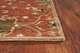 9' X 13' Sienna Orange Hand Tufted Traditional Floral Allover Indoor Area Rug - Homeroots - Flyclothing LLC