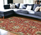 9' X 13' Sienna Orange Hand Tufted Traditional Floral Allover Indoor Area Rug - Homeroots - Flyclothing LLC