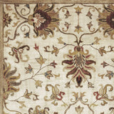 5' Round Champagne Floral Vine Wool Indoor Area Rug - Homeroots - Flyclothing LLC