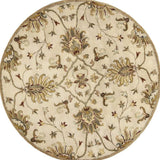 5' Round Champagne Floral Vine Wool Indoor Area Rug - Homeroots - Flyclothing LLC