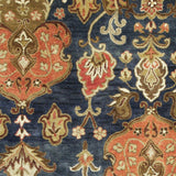 8' X 11' Navy Blue Hand Tufted Traditional Floral Indoor Area Rug - Homeroots - Flyclothing LLC