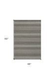4' X 6' Gray Striped Area Rug - Homeroots - Flyclothing LLC