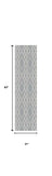 2' X 8' Grey Geometric Lines Runner Rug - Homeroots - Flyclothing LLC