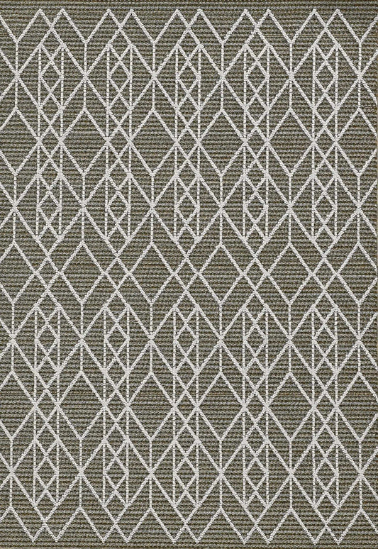 8' X 10' Gray Geometric Indoor Outdoor Area Rug - Homeroots - Flyclothing LLC
