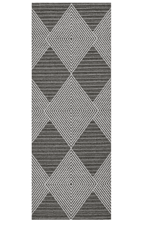3' X 8' Gray Geometric Indoor Outdoor Area Rug - Homeroots - Flyclothing LLC