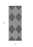 3' X 8' Gray Geometric Indoor Outdoor Area Rug - Homeroots - Flyclothing LLC
